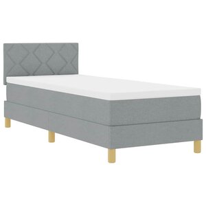 vidaXL Lit à ressort LED avec bandes LED Gris clair 80 x 200 cm tissu