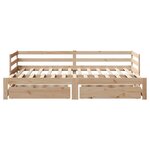 vidaXL Lit de jour avec gigogne et tiroirs sans matelas 80x200 cm