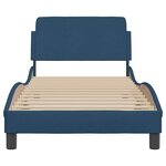 vidaXL Cadre de lit avec tête de lit Dover bleu 90x200 cm tissu