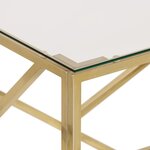vidaXL Table basse doré acier inoxydable et verre trempé