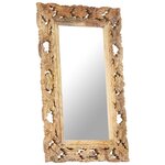 vidaXL Miroir sculpté à la main Marron 80x50cm Bois de manguier massif