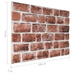 vidaXL Panneaux muraux 3D design brique marron foncé 10 Pièces EPS