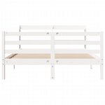 vidaXL Cadre de lit et tête de lit blanc 140x190 cm bois de pin massif