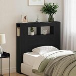 vidaXL Tête de lit LED avec étagère Chêne noir 100 x 18.5 x 103.5 cm