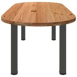 vidaXL Table à manger marron clair bois de chêne massif ovale