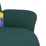 vidaXL Fauteuil inclinable de massage et repose-pieds vert foncé tissu