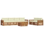vidaXL Ensemble de canapés d'extérieur 7 pc Naturel et Crème