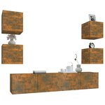 vidaXL Ensemble de meubles TV 6 Pièces Chêne fumé Bois d'ingénierie