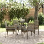 vidaXL Ensemble de salle à manger pour jardin 5 Pièces Gris Poly rotin
