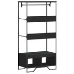 vidaXL Armoire noir 90x50x180 cm bois d’ingénierie