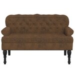 vidaXL Banc avec dossier marron 119 5x64 5x75 cm similicuir daim