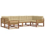 vidaXL Ensemble de canapés d'extérieur 6 pc Naturel et Beige