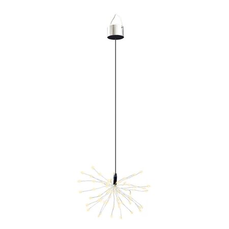 Suspension solaire étincelante fireworks noir acier h70cm