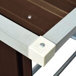 vidaXL Abri de stockage de bois Acier galvanisé 163x83x154 cm Marron