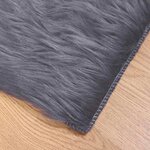 vidaXL Tapis en Peau de Mouton Synthétique Anthracite 60 x 110 cm