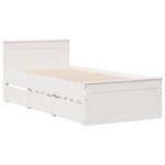vidaXL Lit bibliothèque sans matelas blanc 90x190cm bois de pin massif