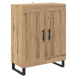 vidaXL Haut Armoire 2 Pièces Chêne artisanal Bois Aggloméré et Verre