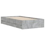 vidaXL Cadre de lit avec tiroirs sans matelas gris béton 75x190 cm
