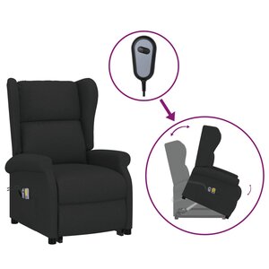vidaXL Fauteuil de massage Noir Tissu