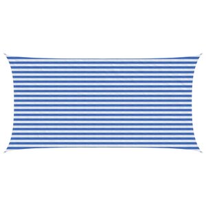 vidaXL Voile d'ombre 2 5 x 4 5 m HDPE Rectangulaire Bleu et Blanc