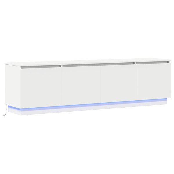 Meuble TV vidaXL avec LED Blanc 180x38x49 cm en Bois d'ingénierie