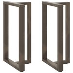 vidaXL Pieds de table de bar en forme de T  2 pièces  noir  60 x 35 x (100-101) cm  acier