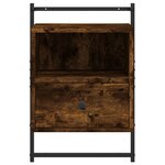 vidaXL Table de chevet murale 2 Pièces chêne fumé 40x30x61 cm