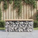 vidaXL Banc de jardin design de gabion 103x44x42 cm bois massif de pin