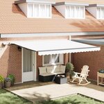 vidaXL Auvent Rétractable Blanc 450 × 350 cm tissu