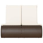 vidaXL Chaise longue double avec coussins marron résine tressée