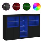 vidaXL Buffet avec lumières LED noir 162x37x100 cm