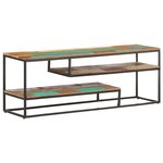 vidaXL Meuble TV 130x30x45 cm Bois de récupération massif