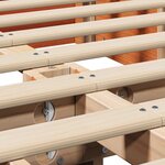 vidaXL Cadre de lit avec stockage Marron cire 140 x 200 cm Bois massif