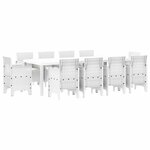 vidaXL Ensemble de salle à manger pour jardin 11 Pièces Blanc Rattan Polt