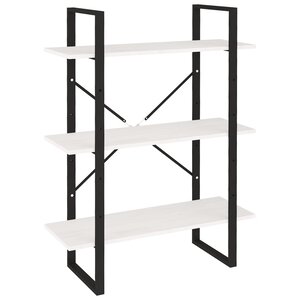 vidaXL Bibliothèque à 3 niveaux Blanc 80x30x105 cm Bois de pin massif