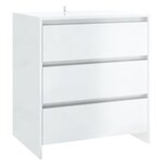 vidaXL Buffet Blanc brillant 70x41x75 cm Bois d'ingénierie