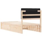 vidaXL Cadre de lit avec tête de lit rembourrée Noir 90 x 190 cm