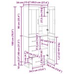 vidaXL Haut Armoire 2 Pièces Chêne artisanal Bois Aggloméré et Verre