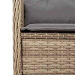 vidaXL Salon de jardin avec coussins 3 Pièces beige résine tressée