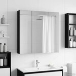 vidaXL Armoire Miroir de Salle de Bain Chêne noir 70 x 14 5 x 70 cm