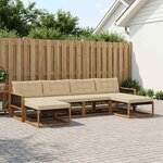 vidaXL Ensemble de canapés d'extérieur 6 Pièces Naturel et Beige