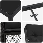 vidaXL Ensemble de salle à manger pour jardin 5 Pièces Noir Poly rotin