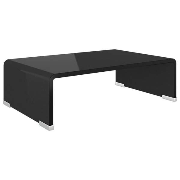 vidaXL Meuble TV/support pour moniteur 40x25x11 cm verre noir
