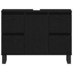 vidaXL Cabinet de salle de bain avec tiroir Chêne noir 80 x 33 x 60 cm