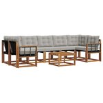 vidaXL Ensemble de canapés d'extérieur 8 pc Gris Naturel et Clair