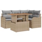 vidaXL Ensemble de canapé de jardin Manuel 5 Pièces beige et gris clair