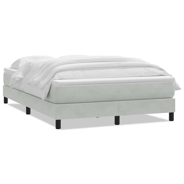 vidaXL Sommier à lattes de lit et matelas gris clair 140x210cm velours