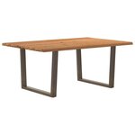 vidaXL Table à manger avec bord naturel 180x100x74cm bois massif chêne
