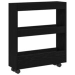 vidaXL Chariot de Rangement Étroit Chêne noir 60 x 18 x 70 cm