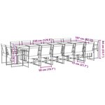 vidaXL Ensemble à manger de jardin 17 Pièces noir textilène